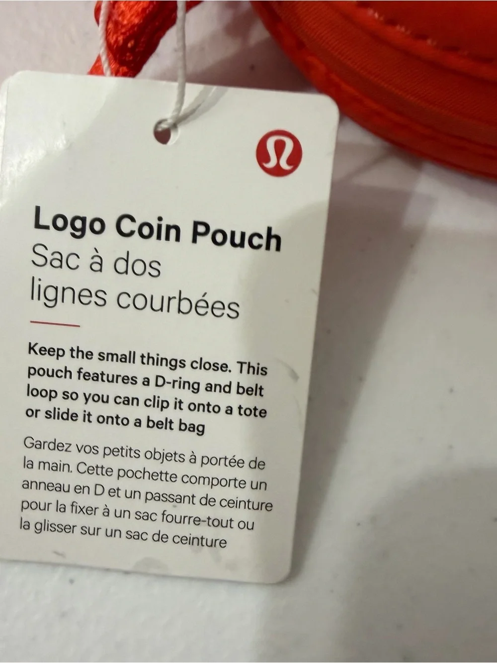 lululemon athletica Bright Red Round Zip Pouch with Carry Loop